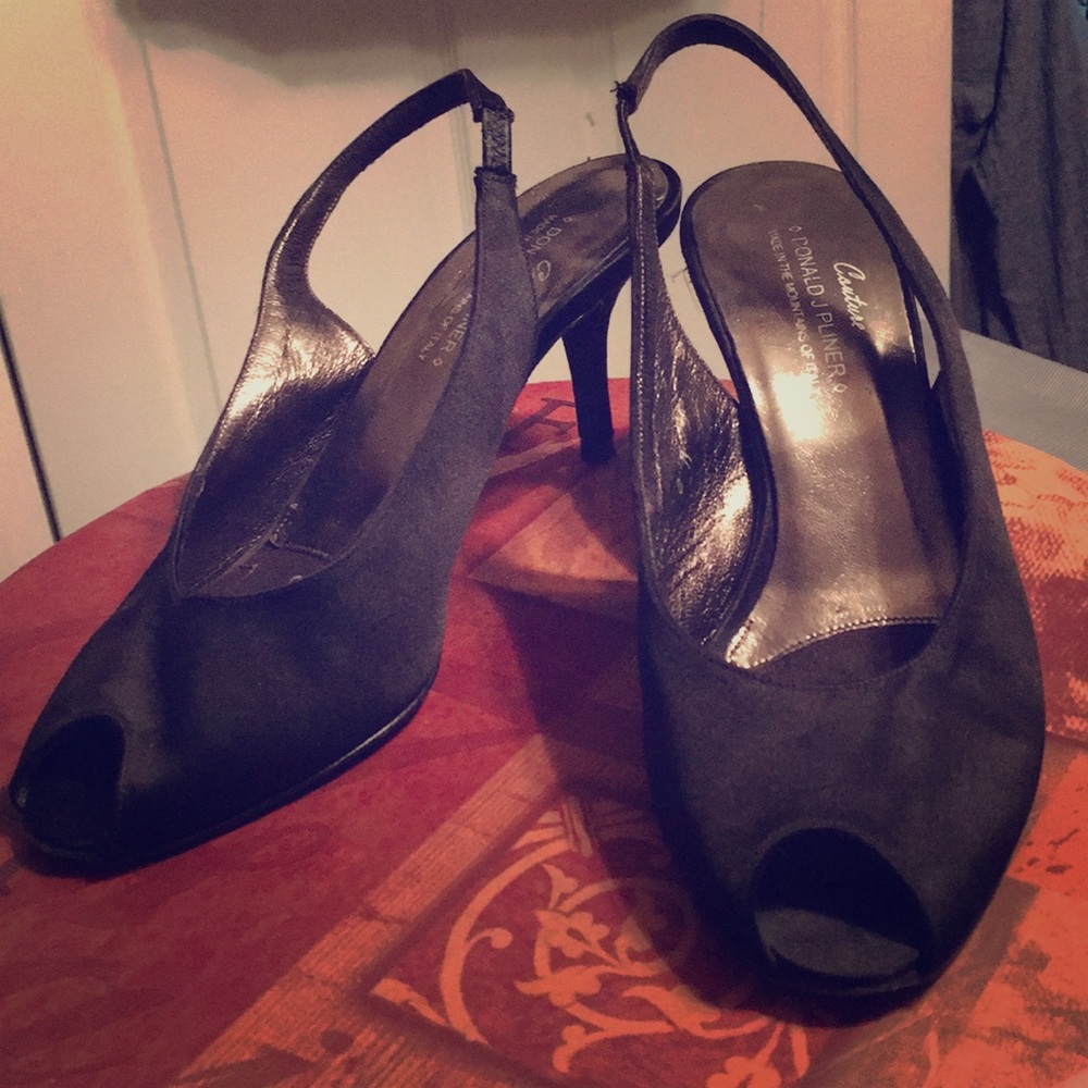 Couture open toed heels